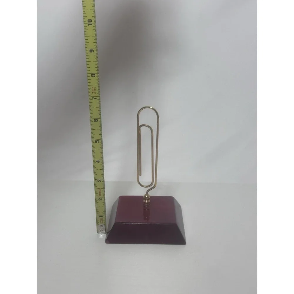 Rosewood Piano Finish Brass  Paper Clip Note / Letter / Paperweight 7 Inches.